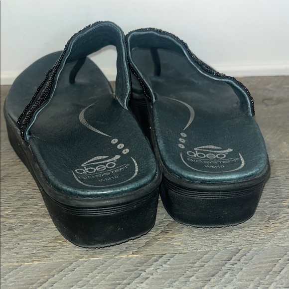 Abeo Bio System Mystic Sandals Black Beaded Flip Flop Thong - Women's Size 10 - Picture 6 of 8